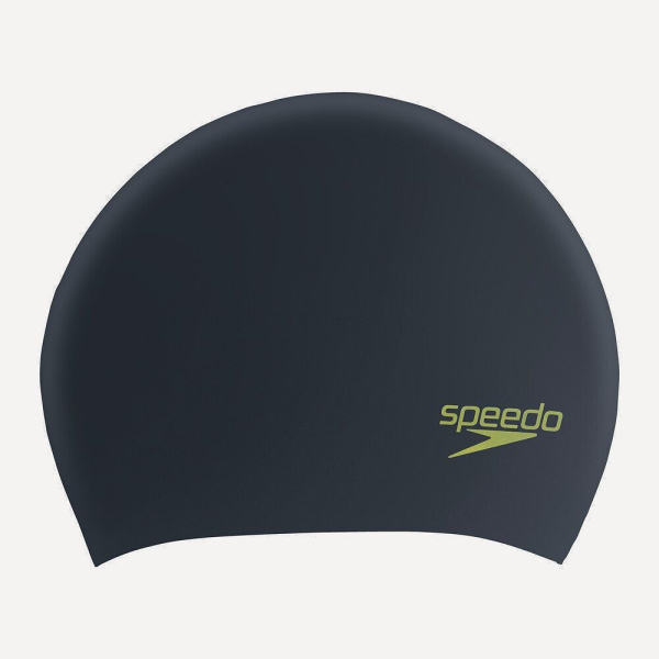 Шапочка для плавания Speedo Long Hair Junior, силикон (черный/салатовый)